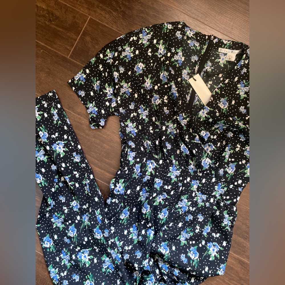 BNWT Vintage style floral polka dot pantsuit jumpsuit ASOS